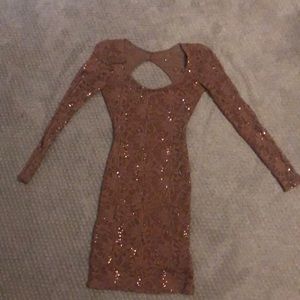 Brown and sequence cocktail dress, lightly used